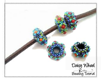 Perlenmuster für Daisy Wheel Perlen Spacer: Right Angle Weave Anleitung - Digital Download