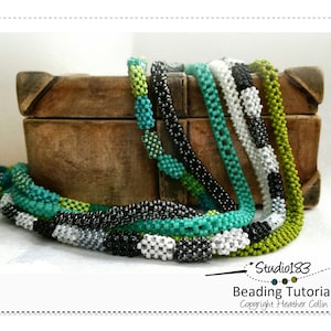 Beaded Continuous Loops, 4 Interesting CRAW Variations for Beaded Ropes, Easy Beaded Rope Patterns, Beading Tutorial CHAIN of EVENTS image 2