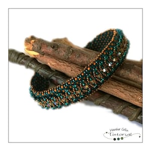 Top genähtes stabiles Armband mit Picot Kante, Peyote Stitch Beading Pattern (PDF Pattern)