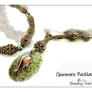 Motif de perles de collier Guenièvre : didacticiel CRAW double brin (téléchargement numérique)