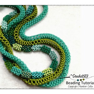 Beaded Continuous Loops, 4 Interesting CRAW Variations for Beaded Ropes, Easy Beaded Rope Patterns, Beading Tutorial CHAIN of EVENTS image 8