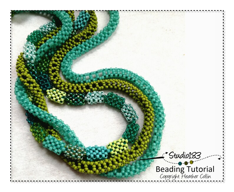 Beaded Continuous Loops, 4 Interesting CRAW Variations for Beaded Ropes, Easy Beaded Rope Patterns, Beading Tutorial CHAIN of EVENTS image 8