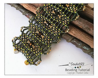 Right Angle Weave KORSETT CUFF Perlenmuster: RAW Cuff Tutorial
