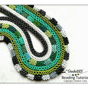 Beaded Continuous Loops, 4 Interesting CRAW Variations for Beaded Ropes, Easy Beaded Rope Patterns, Beading Tutorial CHAIN of EVENTS image 5