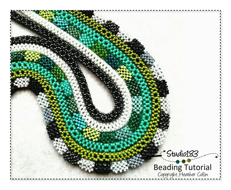 Beaded Continuous Loops, 4 Interesting CRAW Variations for Beaded Ropes, Easy Beaded Rope Patterns, Beading Tutorial CHAIN of EVENTS image 5