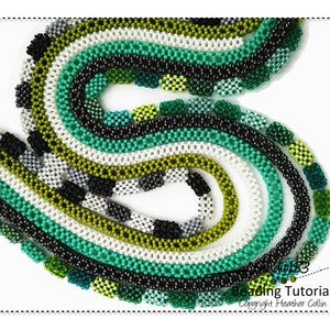 Beaded Continuous Loops, 4 Interesting CRAW Variations for Beaded Ropes, Easy Beaded Rope Patterns, Beading Tutorial CHAIN of EVENTS image 7