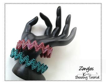 Zig Zag 3D Bangle Beading Patterns, Geometric Peyote Stitch, Beading Tutorial, ZANGLES