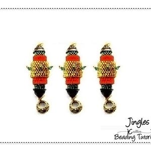 Xmas Earring Beading Patterns, Peyote Tube Earrings/Decoration Pattern, Beading Tutorial - JINGLES