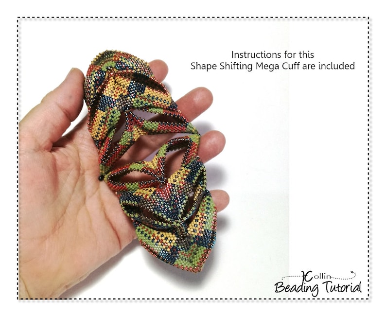 Peut inclure: Un bracelet de manchette en perles multicolores avec un motif g&eacute;om&eacute;trique. Le bracelet est flexible et peut &ecirc;tre port&eacute; de diff&eacute;rentes mani&egrave;res. Les instructions pour ce bracelet de manchette Mega transformable sont incluses.