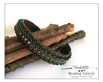 Narrow Bracelet Beading Pattern, Odd Count Peyote Stitch Pattern, Beading Tutorial -  BIT O BLING