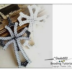 Dainty Cross Beading Pattern, Cubic RAW, Small Cross Pattern, Beading Tutorial, CATHERINE'S CROSS image 4