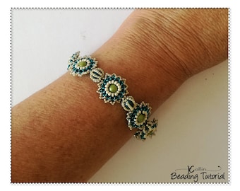 RAW Beading Patterns, Right Angle Weave Bracelet Tutorial,  SWIVEL