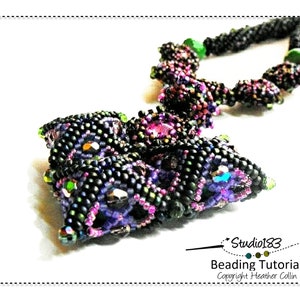 Patrones de abalorios, Patrón de collar de punto espiga/peyote, Tutorial de abalorios, ANASTASIA