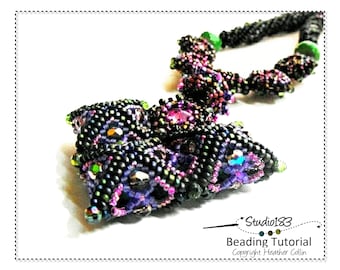 Beading Patterns, Herringbone/Peyote Stitch Necklace Pattern, Beading Tutorial,  ANASTASIA