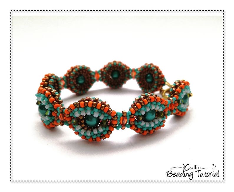 Beading Patterns, Right Angle Weave Bracelet Pattern, Beading Tutorial, OVALINX image 3