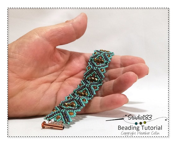 Peyote Stitch Squares Bracelet Flat Squares Bracelet Beading