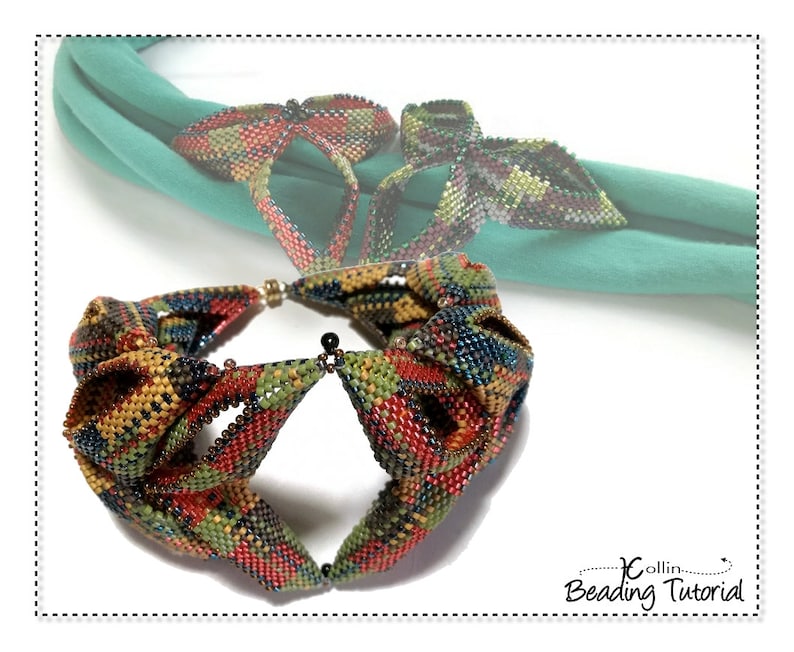 Tutoriel de perles pour les cosses triangulaires, motif géométrique de perles de peyotl - Kaleidopod image 6