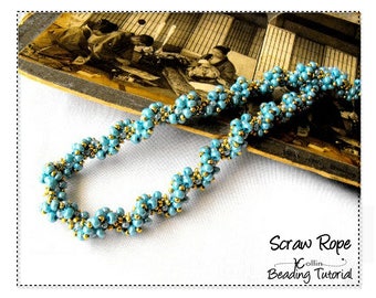 Stitch Tutorial for Spiral CRAW, Twisty Spiral Rope Beading Pattern - SCRAW ROPE