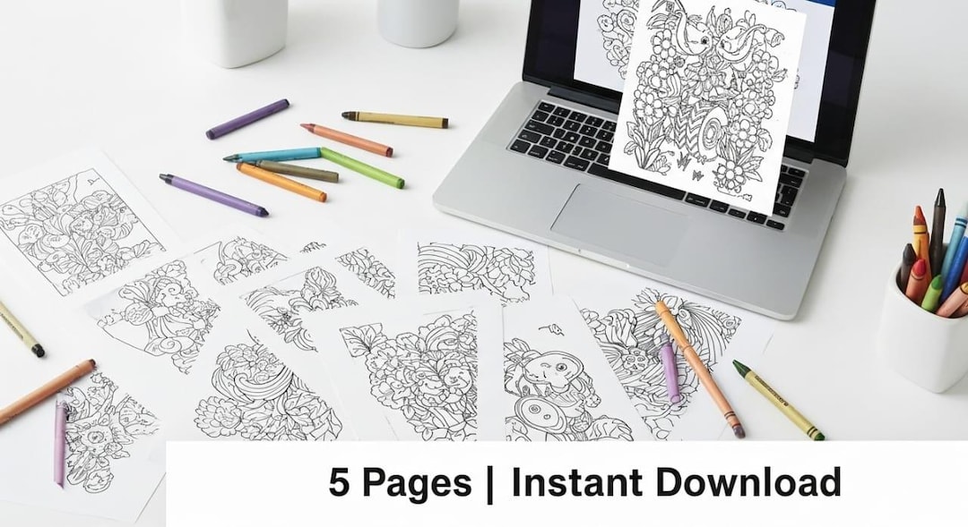 Coloring Pages Packet.pdf 5 Coloring Pages Bundle | Printable Kids Coloring Sheets | Fun Activity ...