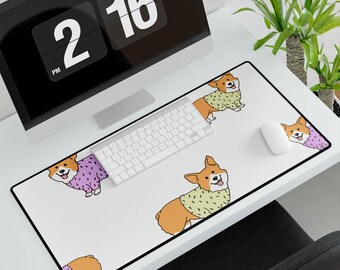 Corgi Desk Mat | Pastel Dog Mousepad