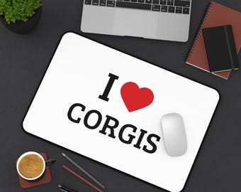 I Heart Corgis Desk Mat | Dog Lover Mousepad