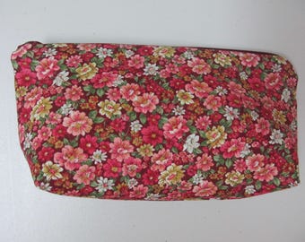 Red Floral Cosmetic Bag