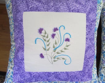 Machine Embroidered Throw Pillow