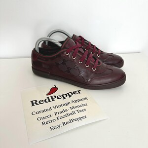 Gucci GG Imprime Web Detail Bordeaux Sneakers – EU 37 – Women&#39;s Authentic Designer Shoes with Flaw