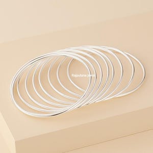 Sterling Silver Bangle Set of Seven: Handmade Stacking Bracelets