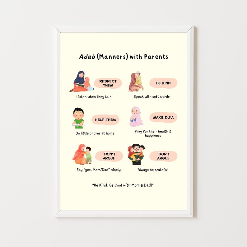 Adab In English Islamic Manners With Parents for Kids – Islamic Educational Learning ...