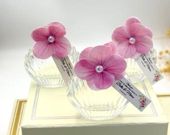 Personalized Cologne Bottle Wedding Favor – Empty Glass Bottle with Flower & Ribbon