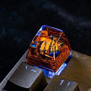 Copritasto artigianale Guerriero Nano - Copritasti in resina personalizzati per tastiera meccanica - Copritasto artigianale fantasy