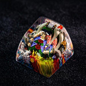 Handgemaakte anime-hars keycap, keizer van de zee-personage keycap, aangepaste ambachtelijke keycap voor mechanisch toetsenbord, cadeau voor animeliefhebbers