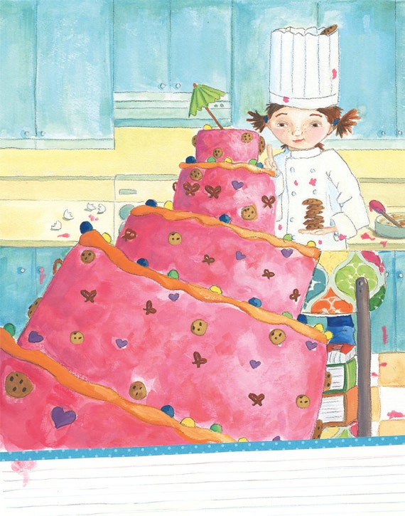 Daughter Little Girl Cake Baker Birthday Cooking Chef Etsy