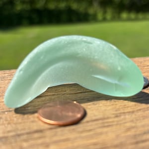 Thick Genuine Sea Glass Piece – One-of-a-Kind Frosted Green Beach Glass for Jewelry, Coastal Decor, Resin Art & Crafts