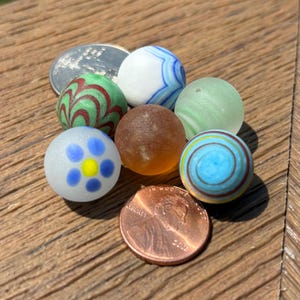 Lot of 6 Frosted Glass Marbles – Tumbled Sea Glass Style for Jewelry Making, Crafts, Resin Art, Coastal Décor & Collectors