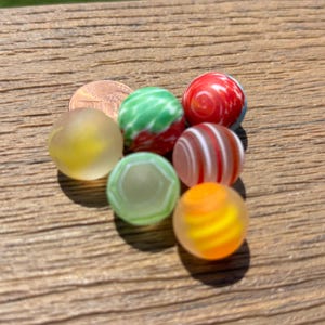 Lot of 6 Frosted Glass Marbles – Tumbled Sea Glass Style for Jewelry Making, Crafts, Resin Art, Coastal Décor & Collectors