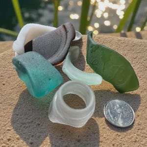 Unique Genuine River Sea Glass – 6 One-of-a-Kind Vintage Hudson Pieces for Jewelry, Coastal Decor, Witchy Crafts & Resin Art