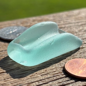 One-of-a-Kind Aqua Sea Glass – Frosted Vintage Beach Glass for Jewelry Making, Coastal Decor, Resin Art & Craft Projects