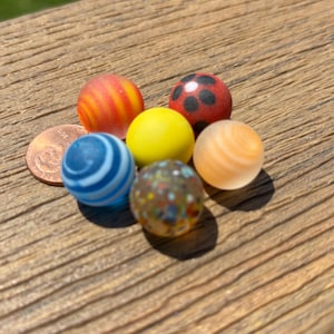 Lot of 6 Frosted Glass Marbles – Tumbled Sea Glass Style for Jewelry Making, Crafts, Resin Art, Coastal Décor & Collectors