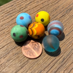 Lot of 6 Frosted Glass Marbles – Tumbled Sea Glass Style for Jewelry Making, Crafts, Resin Art, Coastal Décor & Collectors