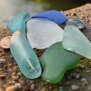 Unique Genuine River Sea Glass – 6 One-of-a-Kind Vintage Hudson Pieces for Jewelry, Coastal Decor, Witchy Crafts & Resin Art