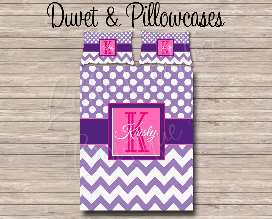 Personalized Comforter Set REVERSIBLE Monogram Comforter Etsy
