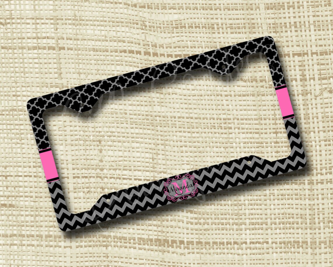 Custom Personalized License Plate Frame Monogrammed License Etsy