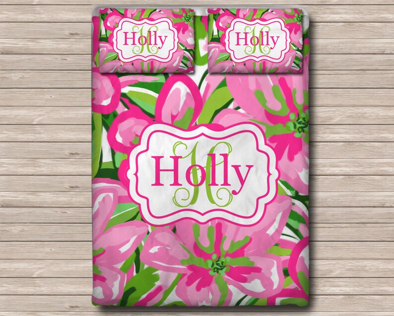 Personalized Comforter Set REVERSIBLE Monogram Comforter Etsy