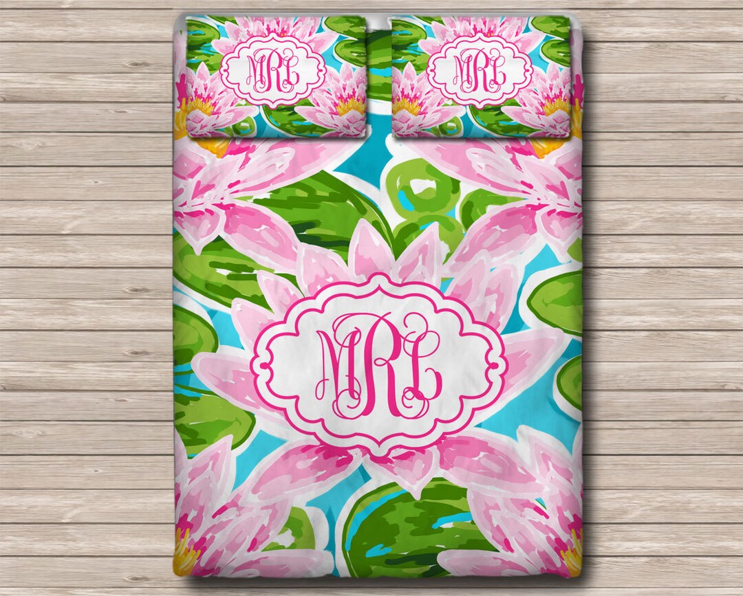 Personalized Comforter Set REVERSIBLE Monogram Comforter Etsy