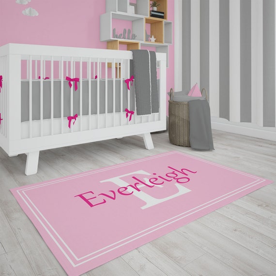 Personalized Nursery Rug Monogrammed Baby Rug Custom Area Etsy