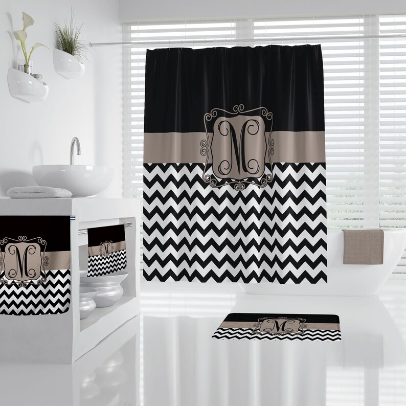 Personalized Shower Curtain Set Shower Curtain Bath Mat Etsy