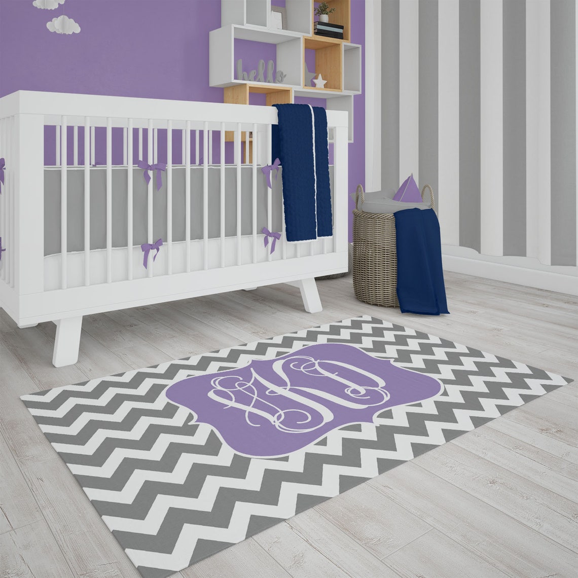 Personalized Nursery Rug Monogrammed Baby Rug Custom Area Etsy