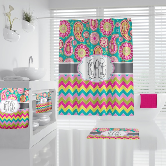 Personalized Shower Curtain Set Shower Curtain Bath Mat Etsy
